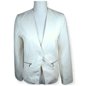 FOREVER 21 CREAM/WHITE BLAZER SZ.S EUC.